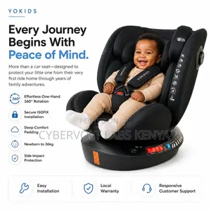 360° Rotating ISOFIX Baby Car Seat Newborn to 36KG Black