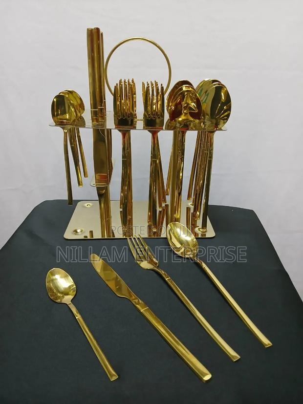 Luxury 36pcs Gold Cutlery Set - thumbnail 2