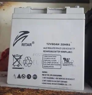 Ritar Valve Regulated Rechargeable Battery 80ah 20hrs