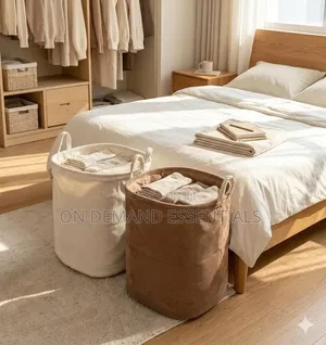 Corduroy Storage Basket / Laundry Basket