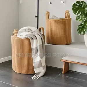 Corduroy Storage Basket / Laundry Basket