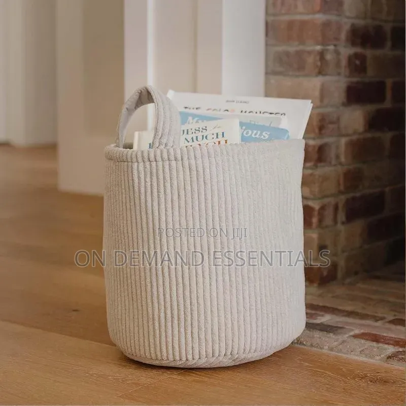 Corduroy Storage Basket / Laundry Basket