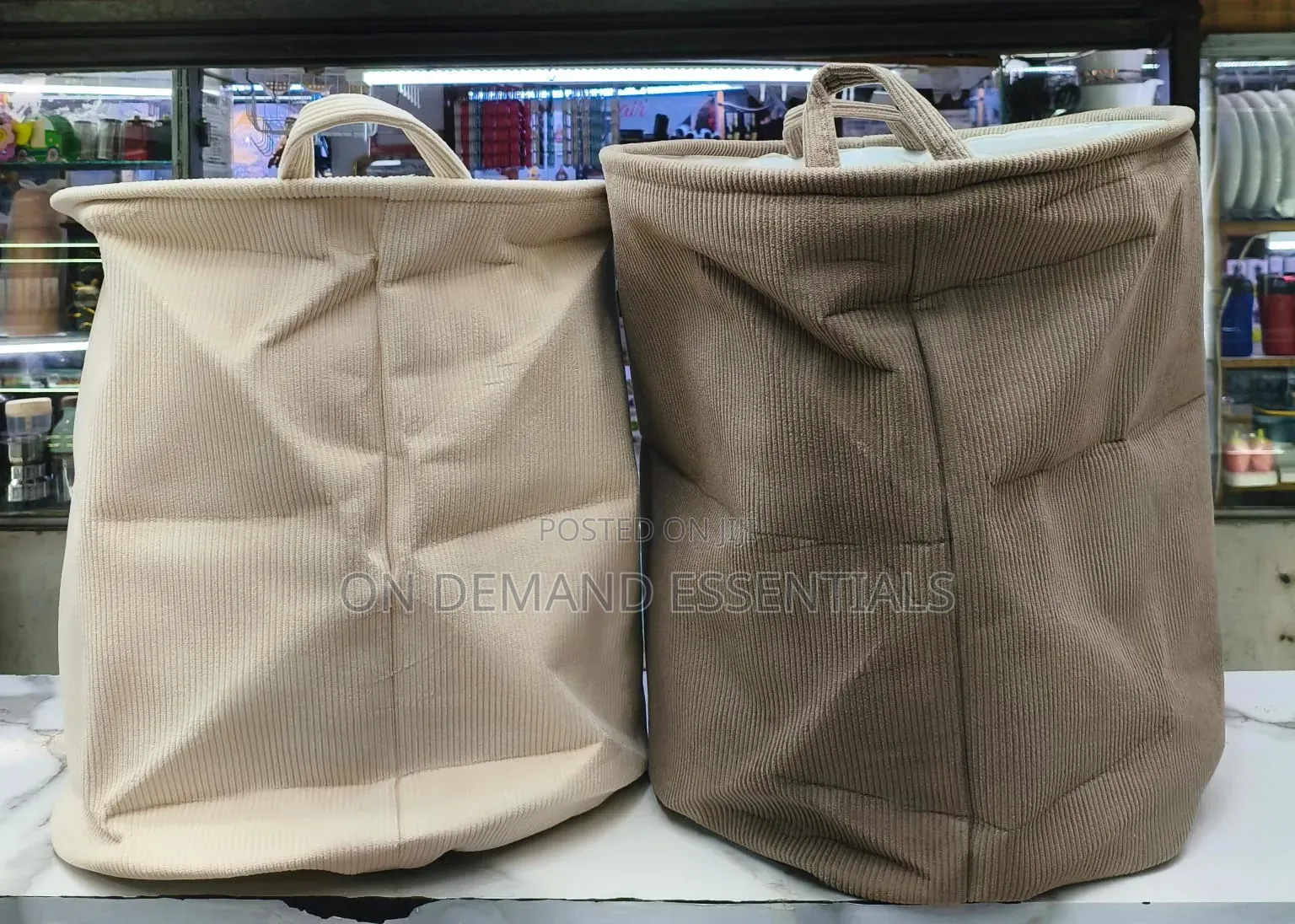 Corduroy Storage Basket / Laundry Basket