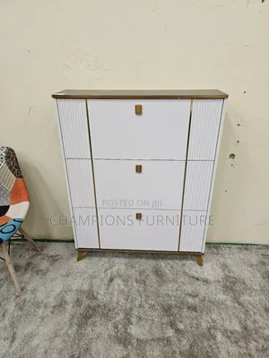 White 3-Tier FlipDown ShoeRack