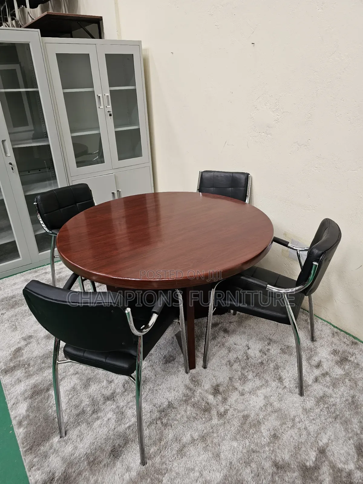 Round Wooden Conference Table