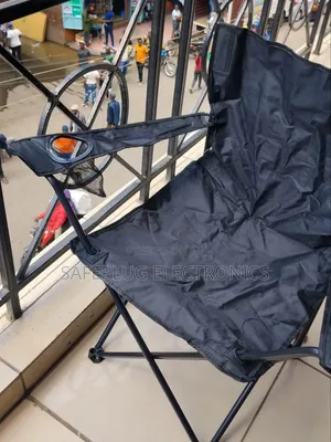 Foldable Camping Chair With Cup Holder – Black