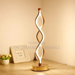 Acrylic Curved Metal Base Lamp