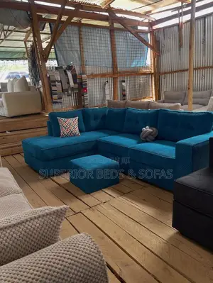 5 Seater Teal L-Shaped Sofa + Ottoman in Utawala: Pay on Delivery