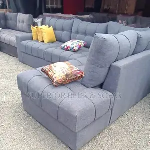 5 Seater Grey L-Shaped Sectional Sofa in Utawala: Free Delivery