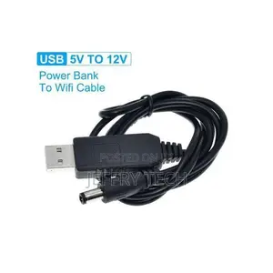 WiFi to Powerbank Cable Connector DC 5V to 12V USB Cable Boost Convert