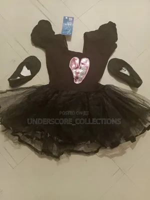 Complete Set of Black Ballet Dress,shoes and Stockings
