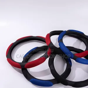 Spongycolored Antislip Dual Tone Designed Texture Steering Wheel Cover