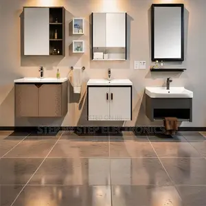 Modern Floating Bathroom Vanity Cabinet With Wall Mirror Storage