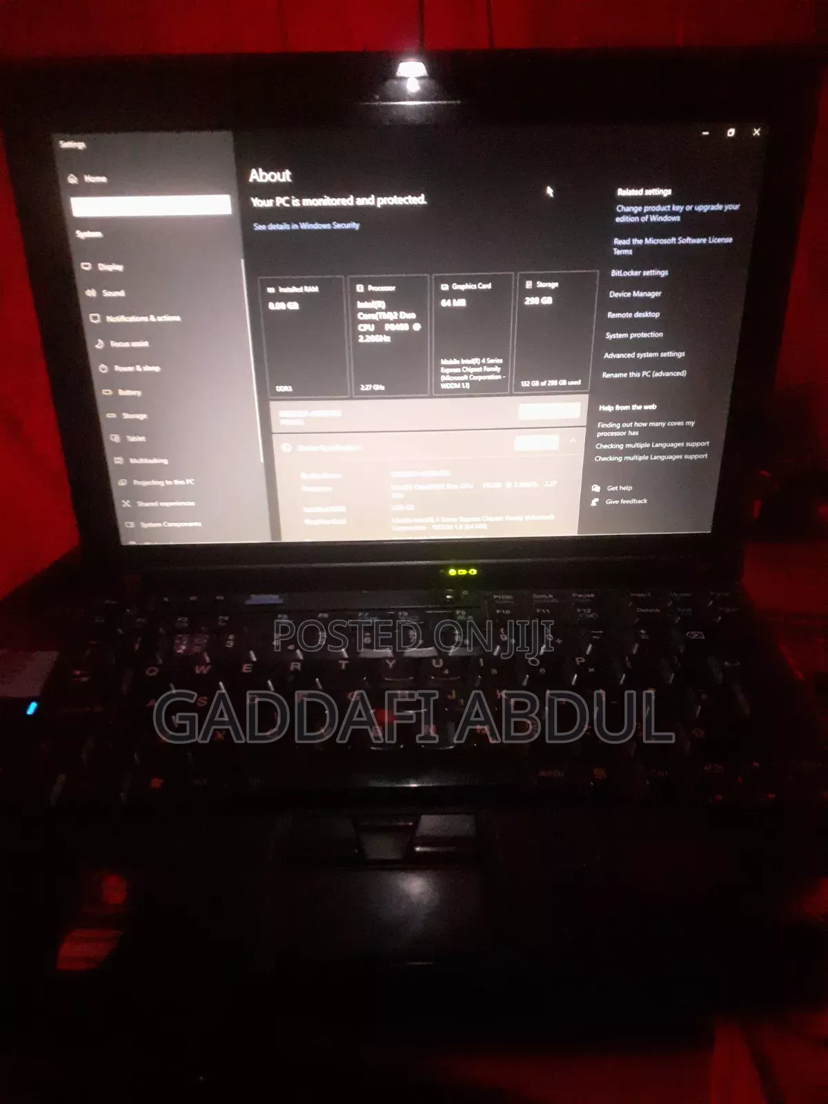 Laptop 8GB Intel Core 2 Duo HDD 500GB