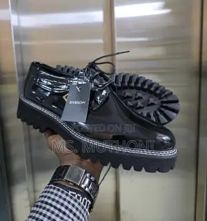 Givenchy Patent Leather Lug-Sole Derby Shoes, Size 40-45