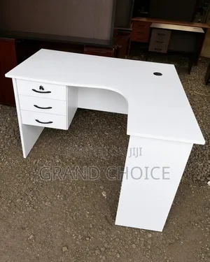 Modern Lshape Office Desk-White