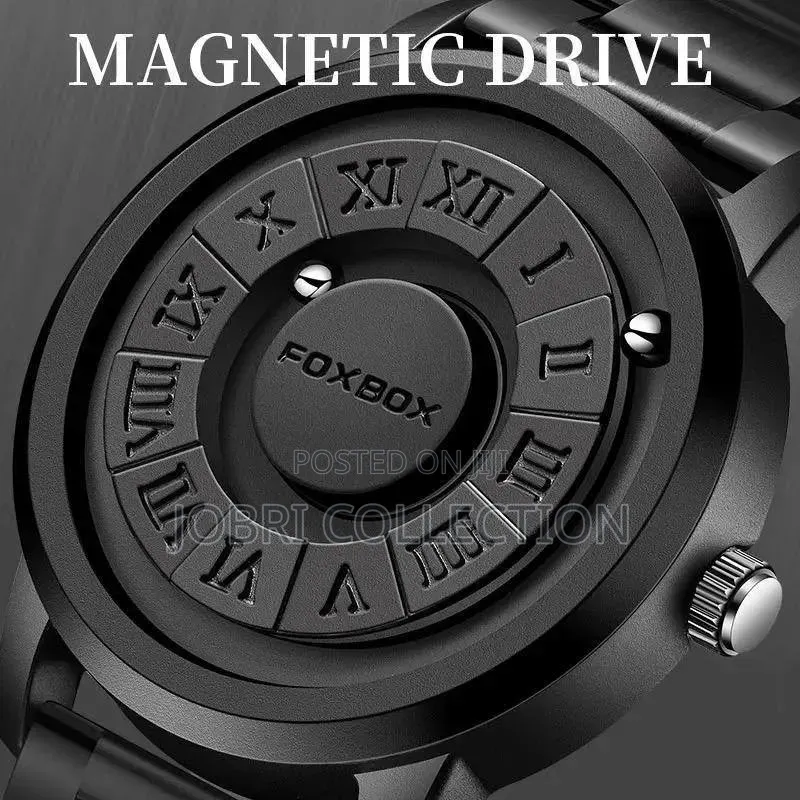 Black Foxbox Magnetic Gents Wrist Watch