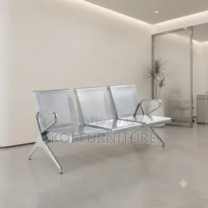 Office Benches; Three Seaters Metallic Framed Office Reception Bench