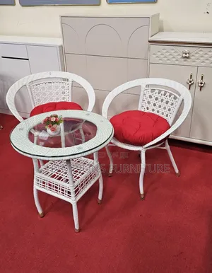 White Balcony Rattan Set