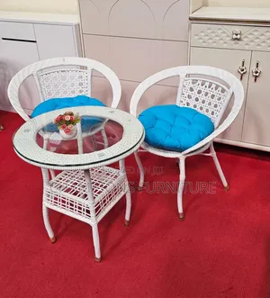 White Balcony Rattan Set