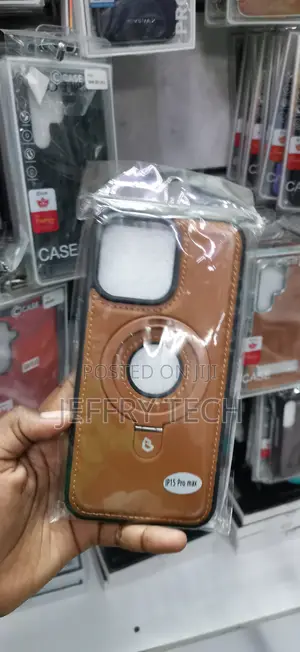 iPhone 15 Pro Max Brown Leather-Look Case