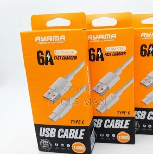 6A Fast Charging Type-C USB Cable 1M Ayama AM-6C Heavy Duty Data Cable