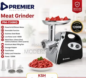 Premier 1200W Heavy-Duty Electric Meat Grinder Sausage Maker
