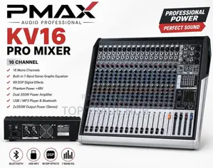 Phantom Power PMAX KV16 Pro Mixer 16 Channel 7 Band Equalizer