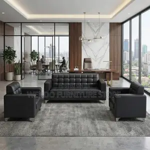 Office Sofa; Five Seaters Leather Staff Office Executive Sofa Sets
