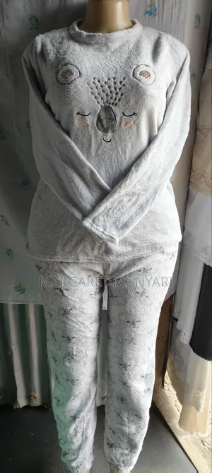 Black Pink and Star Gray Warm Pajamas