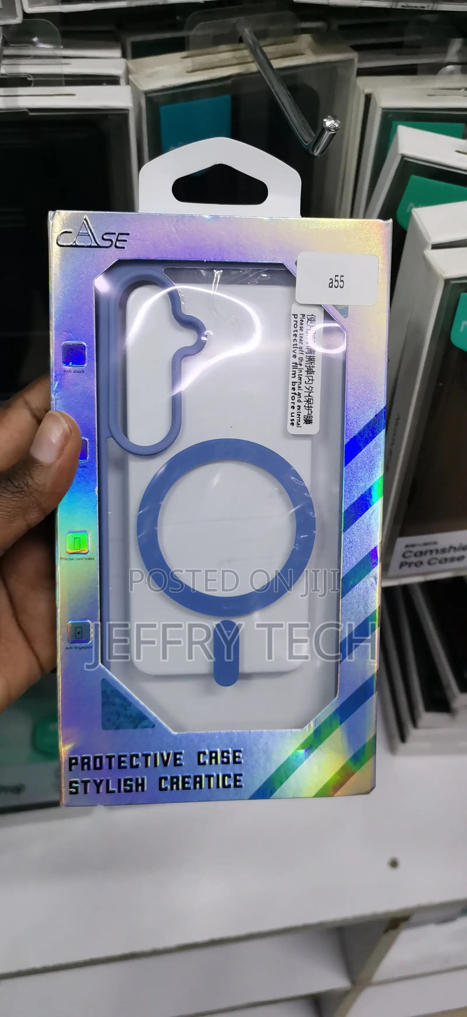 Samsung Galaxy A55 Case- Blue With a Clear Back