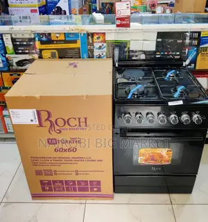 Black Premium Roch 60 by 60 Free Standing Cooker