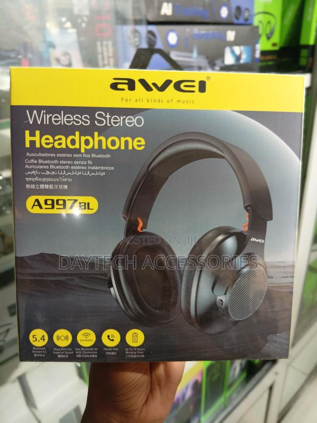 AWEI A997BL on-Ear Bluetooth Headphones - Black - thumbnail 2