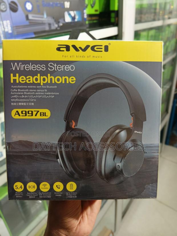 AWEI A997BL on-Ear Bluetooth Headphones - Black - thumbnail 3