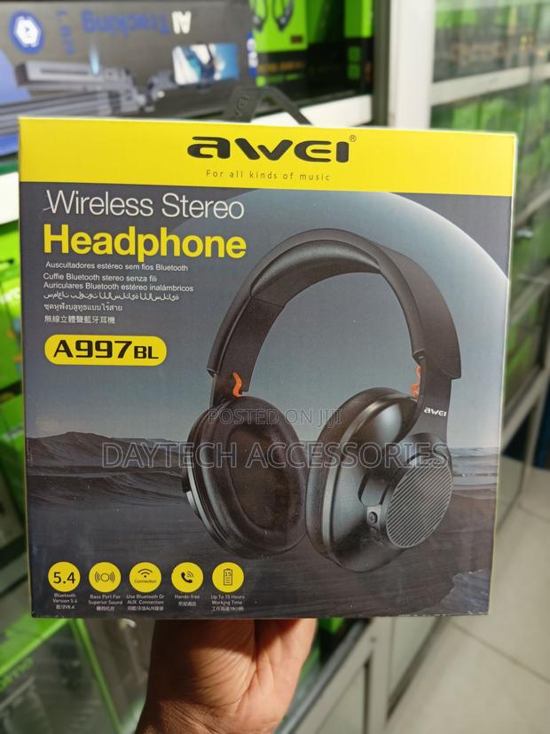 AWEI A997BL on-Ear Bluetooth Headphones - Black - thumbnail 4