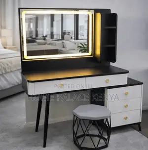 Dressing Table: Nova Glow Black and White Dresser