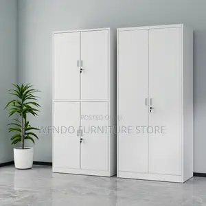 Office Cabinet : Lockable White Metallic Office Filing Cabinet