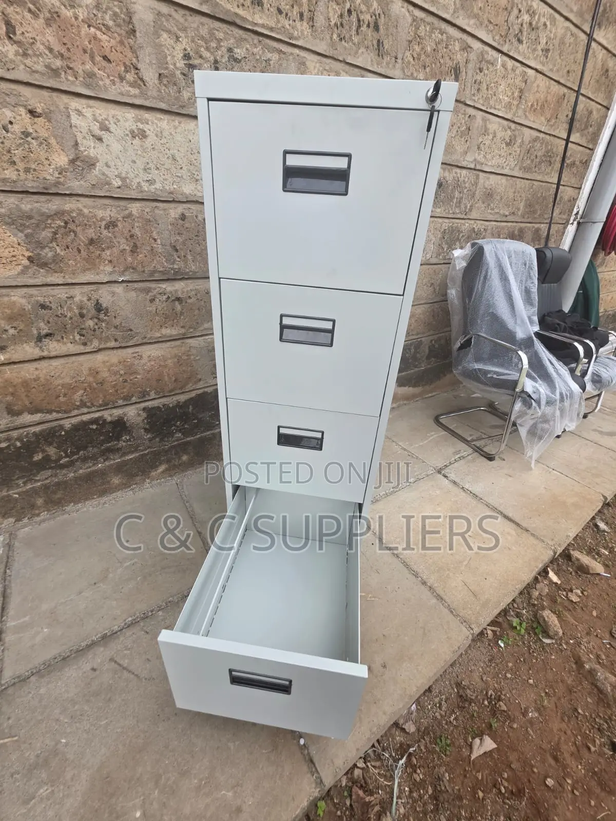 Lockable 4-Drawer File Cabinet.