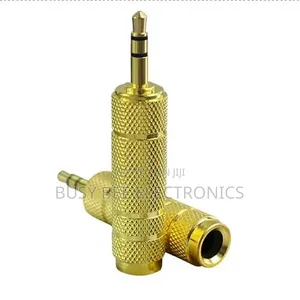 Quality 3.5mm Male to Female 6.35mm Audio Adapter - Gold