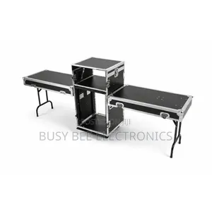 16U Shockproof DJ Amplifier Rack, 3 Door - Black