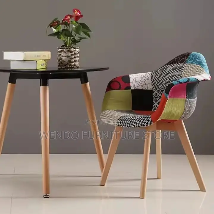 Dining Seat : Eames-Style Arm Rest Patchwork Chair