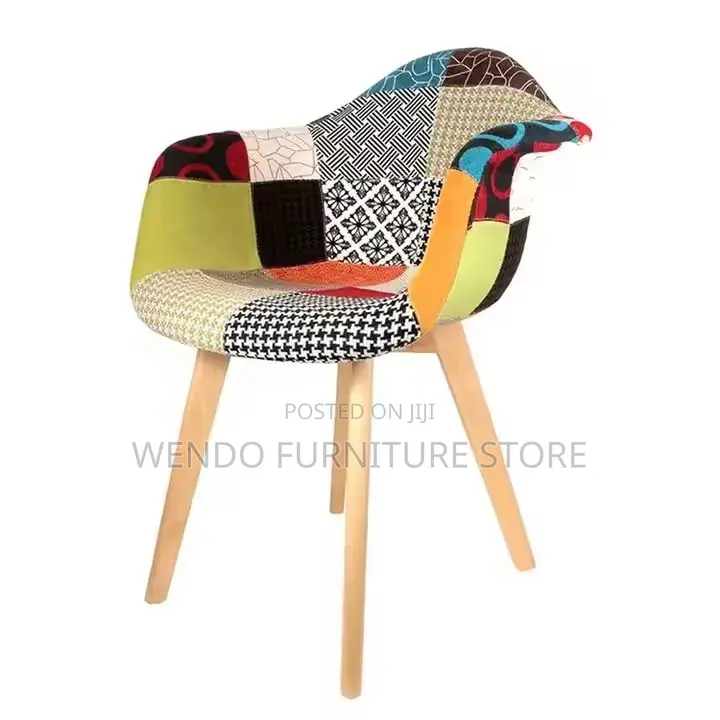 Dining Seat : Eames-Style Arm Rest Patchwork Chair