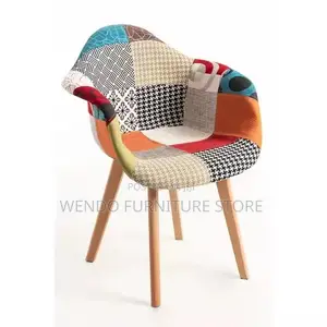 Dining Seat : Eames-Style Arm Rest Patchwork Chair