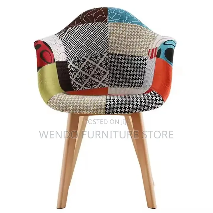 Dining Seat : Eames-Style Arm Rest Patchwork Chair