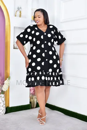 Catherine Polkadot Shift Dress/Plus Sizes Women Dresses