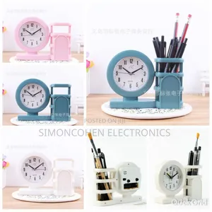 Decorative Alarm Clock With Pen Holder