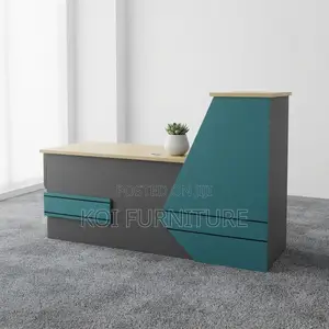 Reception Desk; 2.4 Meters Office Wooden Reception Desk With Drawers