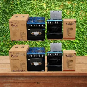 Double Glass 4 Gas 3 Gas Burners +1 Electric Free Standing Cooker