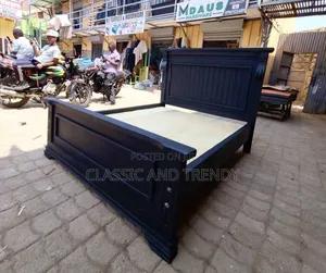Black Wooden Bed 5by6