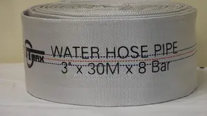 3 X 30M Layflat Water Hose. Canvas Delivery Pipe/ Water Pipe